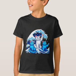 Harris blauwe katten zwaaien grappig voor kattenei t-shirt