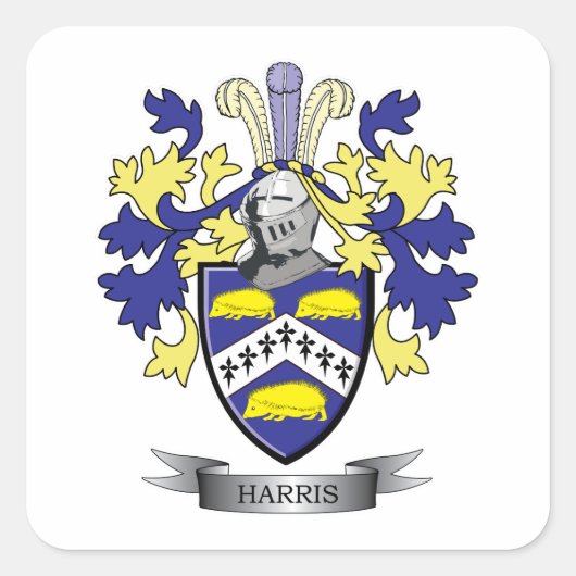 Harris Coat of Arms Vierkante Sticker (Voorkant)