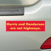 HARRIS EN HENDERSON BUMPERSTICKER (Op auto)