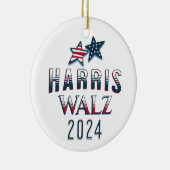 Harris en Walz 2024 Keramisch Ornament (Rechts)