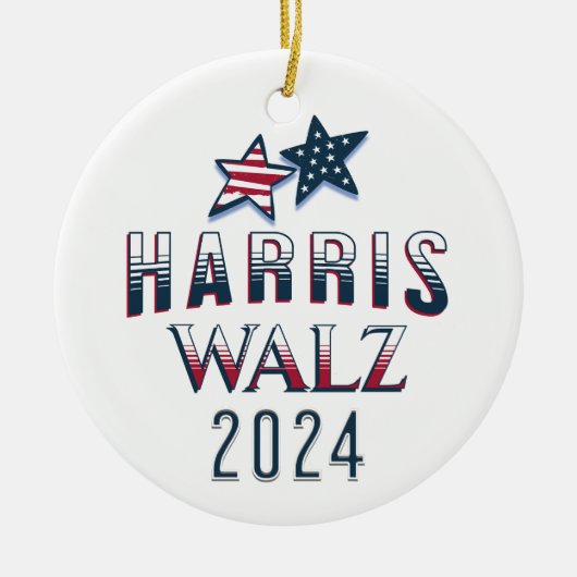 Harris en Walz 2024 Keramisch Ornament (Voorkant)