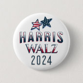 Harris en Walz 2024 Ronde Button 5,7 Cm (Voorkant)