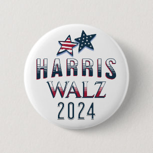 Harris en Walz 2024 Ronde Button 5,7 Cm