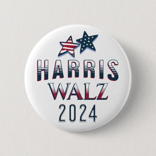Harris en Walz 2024 Ronde Button 5,7 Cm (Voorkant)