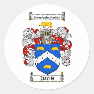 HARRIS FAMILY CREST - HARRIS WAPEN RONDE STICKER