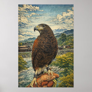 Harris' Havik Ukiyo-e - Japanse Valkerij Muurkunst Poster