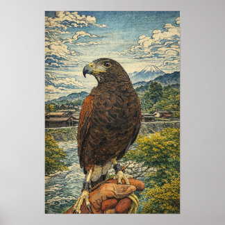 Harris' Havik Ukiyo-e - Japanse Valkerij Muurkunst Poster
