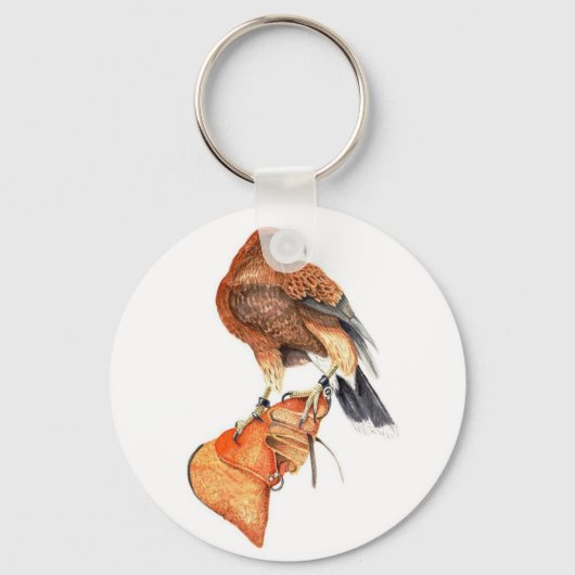Harris Hawk 5,7 cm Basic Button Key Ring Sleutelhanger (Voorkant)