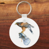Harris Hawk 5,7 cm Basic Button Key Ring Sleutelhanger (Voorkant)
