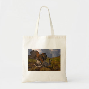 Harris Hawk en Jackrabbit - acryl Tote Bag