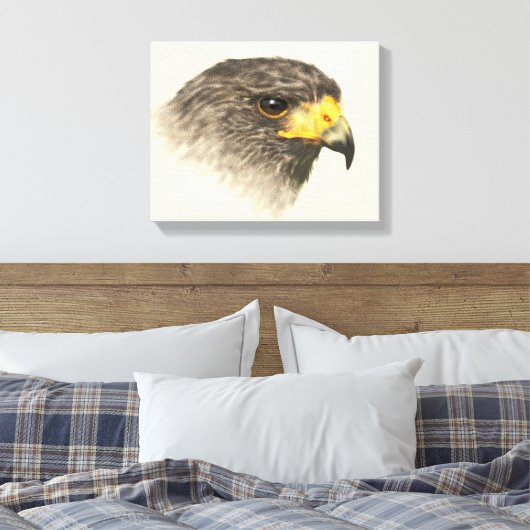 Harris Hawk - Gemengde middelgrote Canvas Afdruk (Insitu (Slaapkamer))