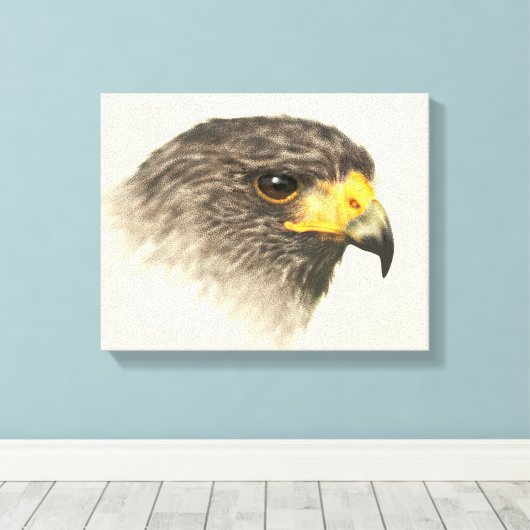 Harris Hawk - Gemengde middelgrote Canvas Afdruk (Insitu (Houten vloer))