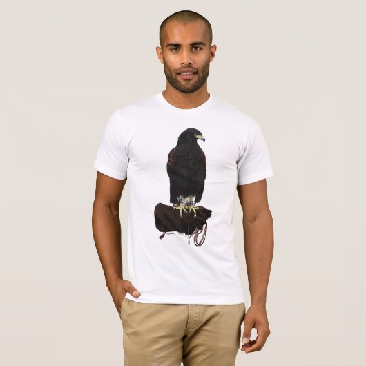 Harris Hawk op Glove T-shirt (Voorkant volledig)
