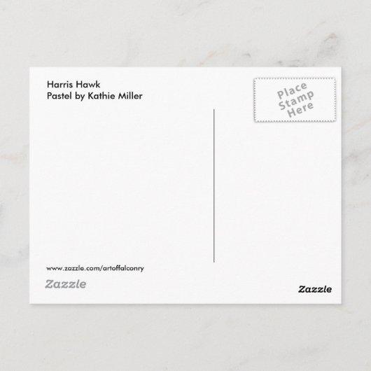 Harris Hawk- pastel Briefkaart (Achterkant)