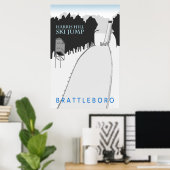 Harris Hill Ski Jump Retro Poster (Thuiskantoor)