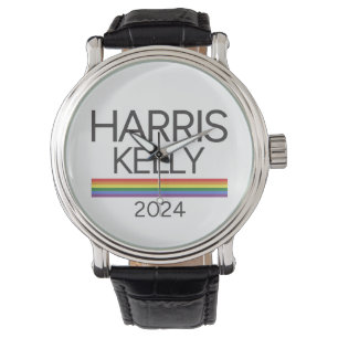 Harris Kelly 2024 LGBTQ Rainbow Pride Flag Horloge
