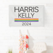 Harris Kelly 2024 LGBTQ Rainbow Pride Flag Spandoek (Insitu)