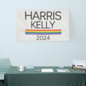 Harris Kelly 2024 LGBTQ Rainbow Pride Flag Spandoek (Beurs)