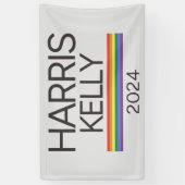 Harris Kelly 2024 LGBTQ Rainbow Pride Flag Spandoek (Verticaal)