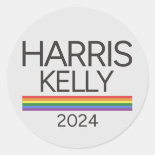 Harris Kelly 2024 LGBTQ Regenboog Pride Vlag Ronde Sticker