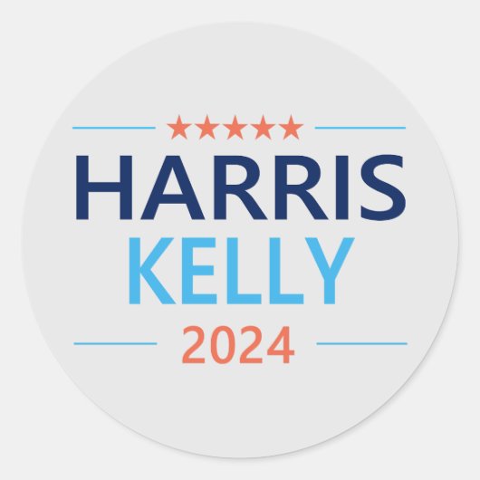 Harris Kelly 2024 Ronde Sticker (Voorkant)