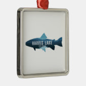 Harris Lake North Carolina Vis Metalen Ornament (Rechts)
