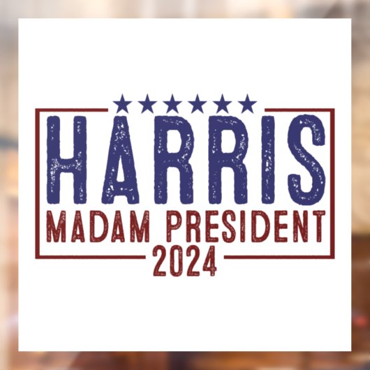 Harris Madam President 2024 Raamsticker (Vel 2)