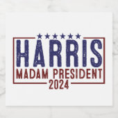 Harris Madam President 2024 Sparkling Wijnetiket (Enkel label)