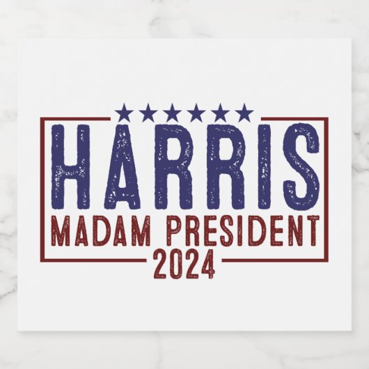Harris Madam President 2024 Sparkling Wijnetiket (Enkel label)