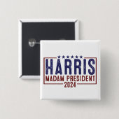 Harris Madam President 2024 Vierkante Button 5,1 Cm (Voorkant /achterkant)