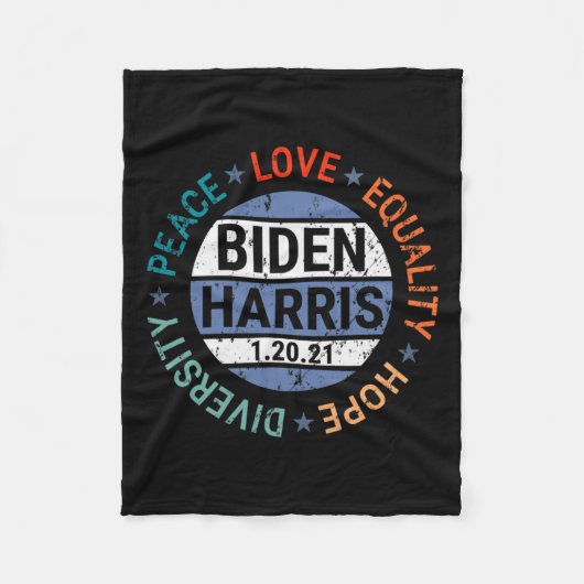 Harris Peace Love Equality Hope Diversity januari Fleece Deken (Voorkant)