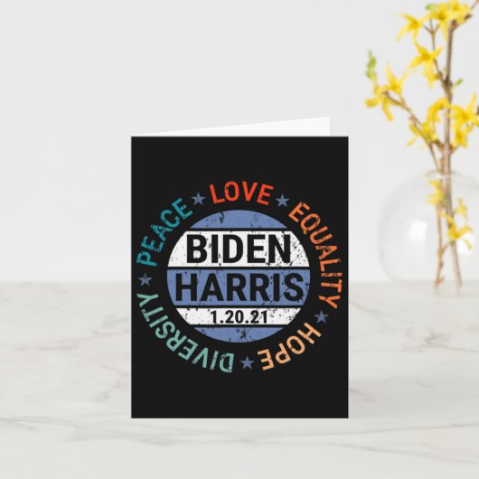 Harris Peace Love Equality Hope Diversity januari Kaart (Gele Bloem)