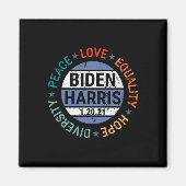Harris Peace Love Equality Hope Diversity januari Magneet (Voorkant)