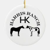 Harris Ranch Logo Keramisch Ornament (Achterkant)