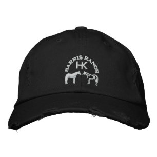Harris Ranch White Logo Geborduurde Pet