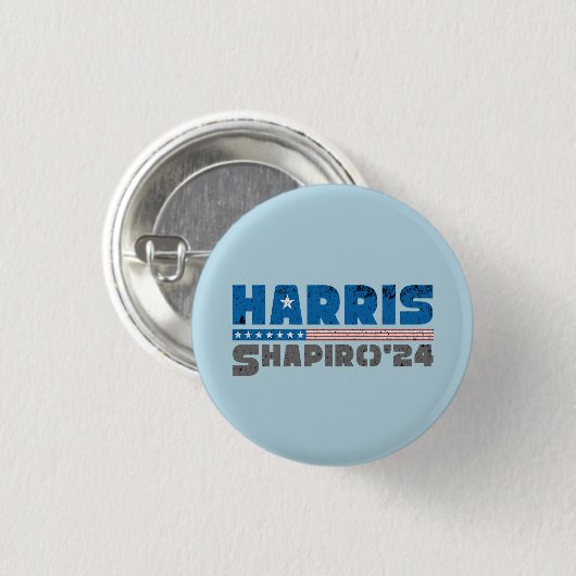 Harris Shapiro 2024 Patriottische  Streep Ronde Button 3,2 Cm (Voorkant /achterkant)