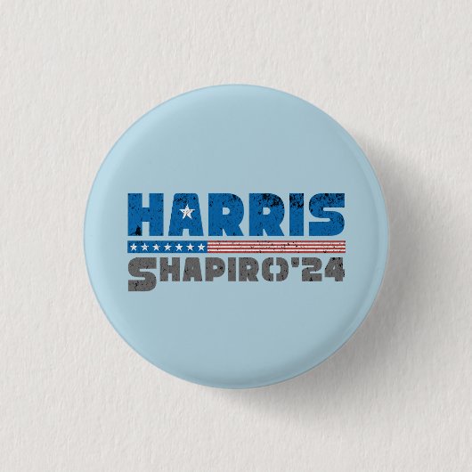 Harris Shapiro 2024 Patriottische  Streep Ronde Button 3,2 Cm (Voorkant)
