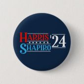 Harris Shapiro 2024 Retro Campagne Ronde Button 5,7 Cm (Voorkant)
