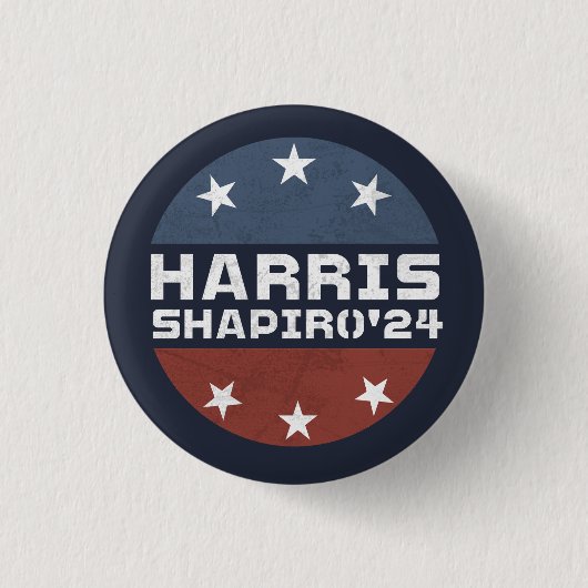 Harris Shapiro 2024  rood blauw Ronde Button 3,2 Cm (Voorkant)