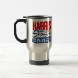 Harris Shapiro 2024 Voor het Volk Amerikaanse Vlag Reisbeker