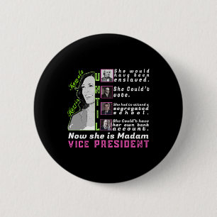 Harris T Shirt - Kamala Harris VP - Geschiedenis v Ronde Button 5,7 Cm