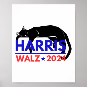 Harris Tim Waltz Harris Waltz 2024 Harris Cat Poster