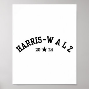 Harris Tim Walz Baseball Font 2024 Verkiezingen Poster