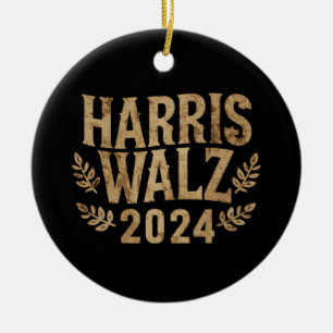 Harris Tim Walz Crest Vintage Harris Waltz 2024 Keramisch Ornament