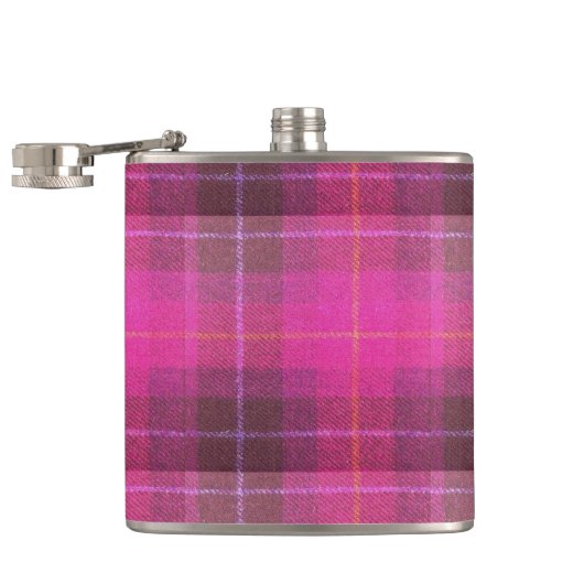 Harris Tweed Pink Pset Pattern Heupfles (Geopend)