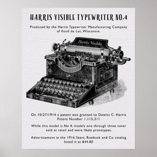 HARRIS TYPEWRITER POSTER (Voorkant)