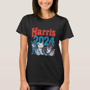 Harris Verkiezing Cat Lady 2024 Democraat Crazy Ka T-shirt