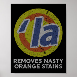 Harris verwijdert vervelende Oranje vlekken Retro Poster