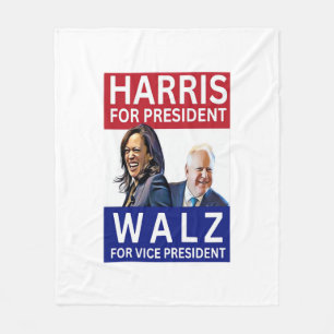 Harris voor President Walz voor vice-President Kam Fleece Deken