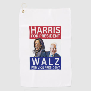 Harris voor President Walz voor vice-President Kam Golfhanddoek